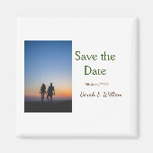 Foto klassieke witte elegante typografie bruiloft magneet (Voorkant)