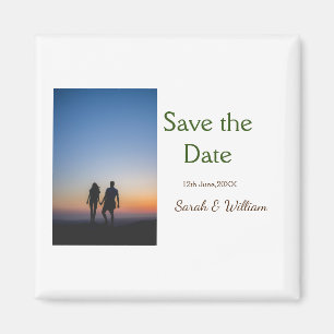 Foto klassieke witte elegante typografie bruiloft  magneet