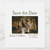 Foto klassieke witte elegante typografie bruiloft  wijn etiket (Enkel label)