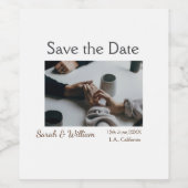 Foto klassieke witte elegante typografie bruiloft  wijn etiket (Enkel label)