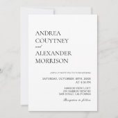 Foto Klassieke Zwart-wit bruiloft Kaart (Voorkant)