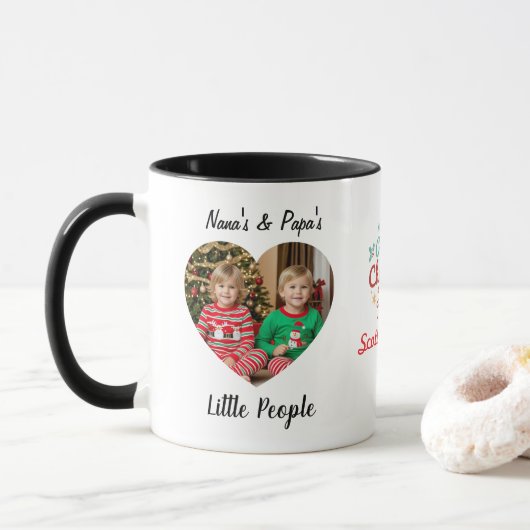 Foto kleinkinderen Kerstmis Personaliseren Mok (Met donut)