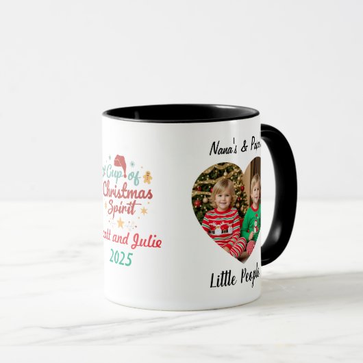 Foto kleinkinderen Kerstmis Personaliseren Mok (Voorkant rechts)