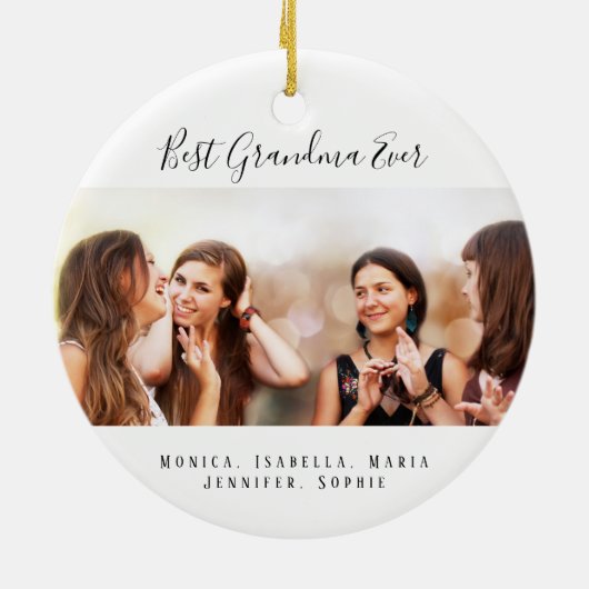 Foto kleinkinderen oma keramisch ornament (Achterkant)