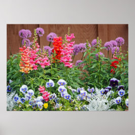 Foto kleurrijke bloemtuin poster