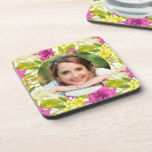 Foto kleurrijke Floral Bier Onderzetter (Linkerzijde)