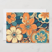 Foto Kleurrijke Groovy Retro 70s Bloemenbruiloft Save The Date (Achterkant)