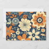 Foto Kleurrijke Groovy Retro 70s Bloemenbruiloft Save The Date (Achterkant)