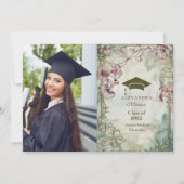 Foto Kleurrijke Wildflower Afstudeerfeest Aankondiging (Voorkant)