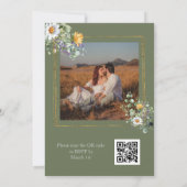 Foto Kleurrijke Wildflower QR Code Wedding Kaart (Achterkant)