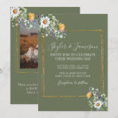 Foto Kleurrijke Wildflower QR Code Wedding Kaart (Voorkant / Achterkant)