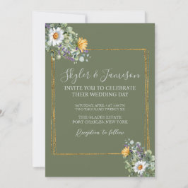 Foto Kleurrijke Wildflower QR Code Wedding Kaart