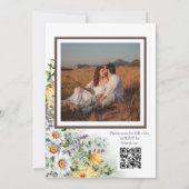 Foto Kleurrijke Wildflower QR Code Wedding Kaart (Achterkant)