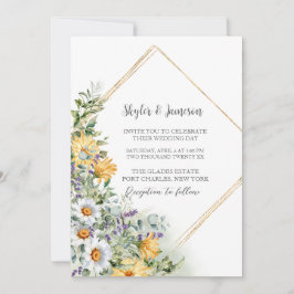 Foto Kleurrijke Wildflower QR Code Wedding Kaart