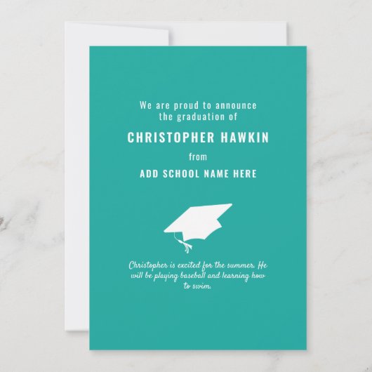 Foto Kleuterschool Afstuderen Aankondiging (Achterkant)