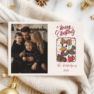 Foto Knus Eend Kerstmis Feestdagenkaart