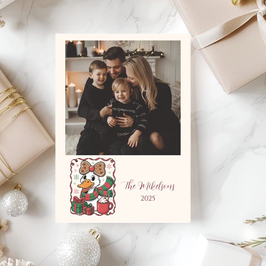 Foto Knus Eendje Kerstmis Feestdagenkaart