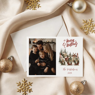 Foto Knus Kerst Dorp Feestdagenkaart