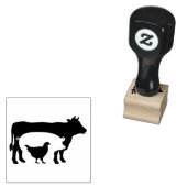 Foto koe en boerderij kip rubberstempel (Gestempeld)