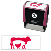 Foto koe en boerderij kip zelfinktende stempel (In situ)