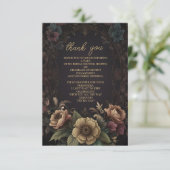 Foto Koninklijke Victoriaanse Gotische Bloemige Br Bedankkaart (Staand voorkant)