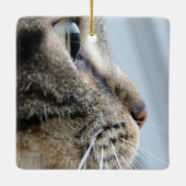 Foto Kool Kat Face Profile Close-up Keramisch Ornament (Achterkant)