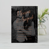 Foto Koppels Douche Verlovingsfeest Folie Uitnodiging (Staand Voorkant)