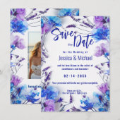 Foto Korenbloemen en Lavendel Elegance Save The Date (Voorkant / Achterkant)