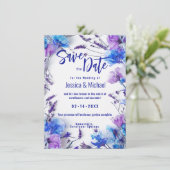 Foto Korenbloemen en Lavendel Elegance Save The Date (Staand voorkant)