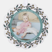 Foto krans ingelijst gepersonaliseerde kerst ornament kaart (Voorkant)