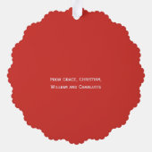 Foto krans ingelijst gepersonaliseerde kerst ornament kaart (Achterkant)