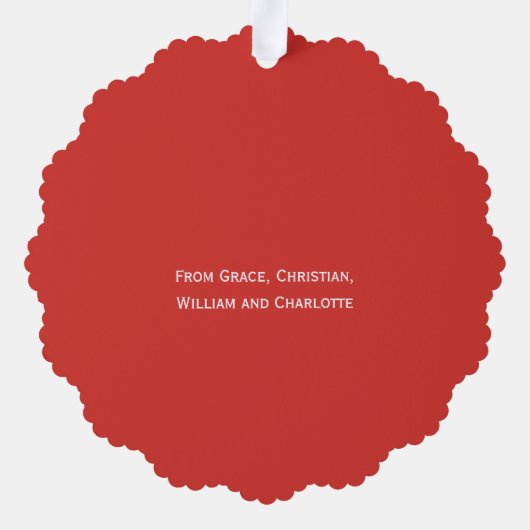 Foto krans ingelijst gepersonaliseerde kerst ornament kaart (Achterkant)