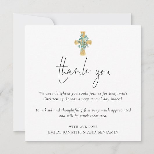 Foto Kruis doop doop dank u Notitiekaartje (Voorkant)