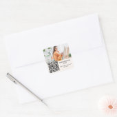 Foto kunstenaar ontwerper ivoorkleurige QR-code Vierkante Sticker (Envelop)