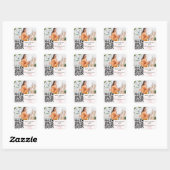 Foto kunstenaar ontwerper roze marmer QR-code Vierkante Sticker (Vel)