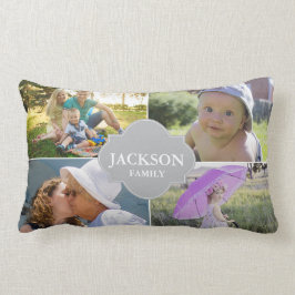 Foto Kussens, 4 collage foto's met familienaam Kussen