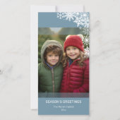 Foto - Laat het sneeuwen Sneeuwvlokken - blauw wit Feestdagenkaart (Voorkant)