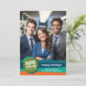 Foto Lachend All the Way Kleurrijke Business Offic Feestdagenkaart (Staand voorkant)