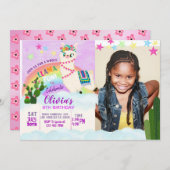 FOTO Lama verjaardagsuitnodiging Kaart (Voorkant / Achterkant)