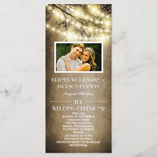 Foto  Land Rustieke Boom Trouwprogramma's Programmakaart