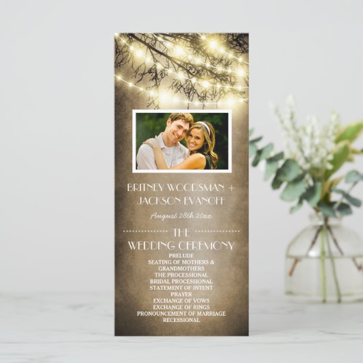 Foto  Land Rustieke Boom Trouwprogramma's Programmakaart (Staand voorkant)