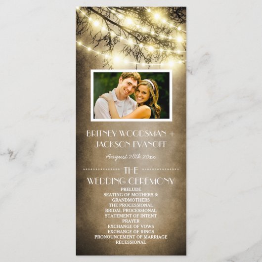 Foto  Land Rustieke Boom Trouwprogramma's Programmakaart (Voorkant)