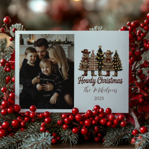 Foto Landelijke Cowboylaarzen Western Kerstmis Feestdagenkaart