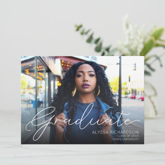 Foto Landschap Typografie Afstuderen White Ombre Kaart (Staand voorkant)