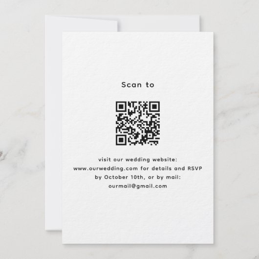 Foto lavendel bloemen QR code RSVP luxe bruiloft Kaart (Achterkant)
