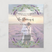 Foto lavendel bloemen QR RSVP budget bruiloft (Voorkant)