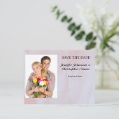 Foto Lavendel Mist Marmer Save the Date Briefkaart (Staand voorkant)