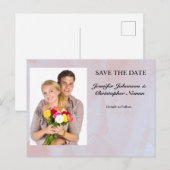 Foto Lavendel Mist Marmer Save the Date Briefkaart (Voorkant / Achterkant)