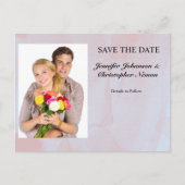 Foto Lavendel Mist Marmer Save the Date Briefkaart (Voorkant)