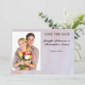 Foto Lavendel Mist Marmer Save the Date Kaart (Staand voorkant)